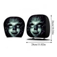 thumbnail image 6 of 2PCs Ghost Face Headrest Covers, Halloween Car Accessories, Scary Face Printing Auto Seat Universal Elastic Models Headrest Protector (A), 6 of 6