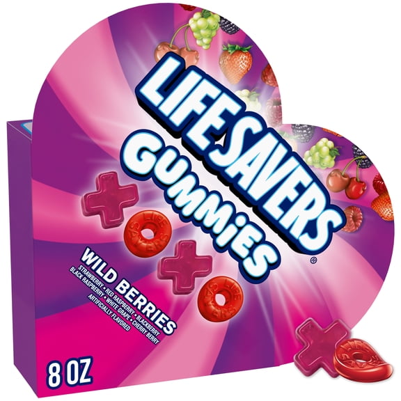 Life Savers Gummies Wild Berry Valentine's Day Candy Heart Box - 8 oz