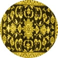 thumbnail image 1 of Ahgly Company Machine Washable Indoor Round Persian Yellow Traditional Area Rugs, 8' Round, 1 of 4