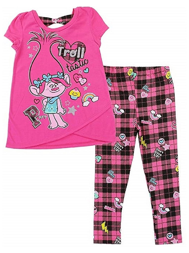 Trolls Girls Rainbow Fashion Top and Legging Set Legging Set