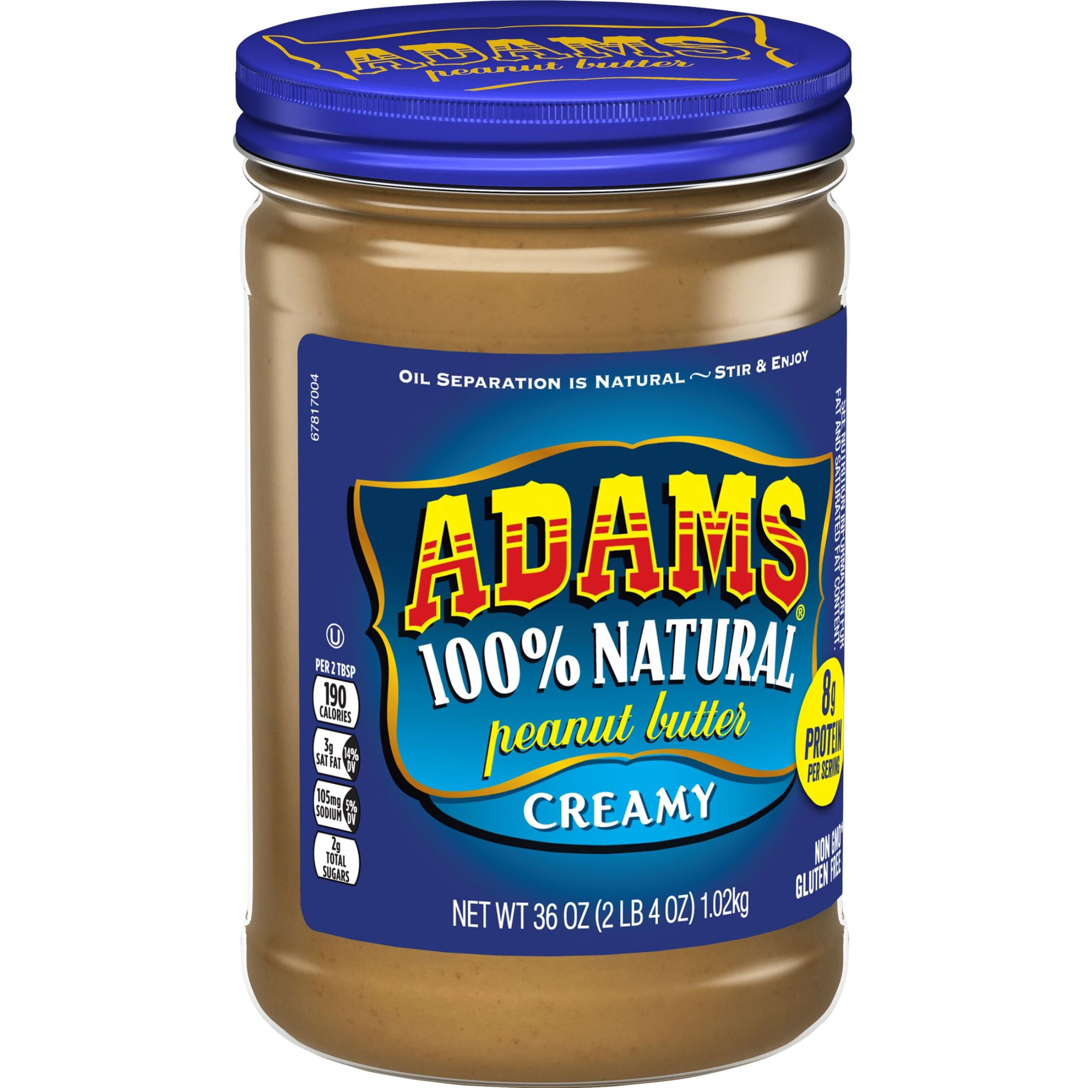 Adams Natural Creamy Peanut Butter, 36 oz