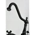 thumbnail image 2 of Kingston Brass KS1240PKX Duchess Double-Handle Wall-Mount Bridge Kitchen Faucet, Matte Black, 2 of 7