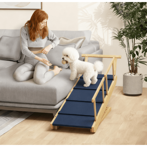 Adjustable Height Pet Steps, Foldable Dog Stairs with for Small to Large Dogs