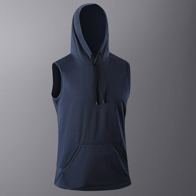 pstuiky Camiseta sin mangas para hombre, Blusa deportiva sin mangas con capucha y cuello en V para hombre Camisas para hombres xxxl