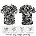 thumbnail image 3 of QTAGTESS Men's Zebra Print T-Shirt Black and White Animal Pattern Y2K Tee Shirt, 3 of 7