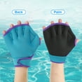 thumbnail image 4 of Guantes de natación webbed Uxcell Guantes de natación Guantes de fitness acuático Guantes de aeróbic Azul/Púrpura 1 par, M, 4 of 6
