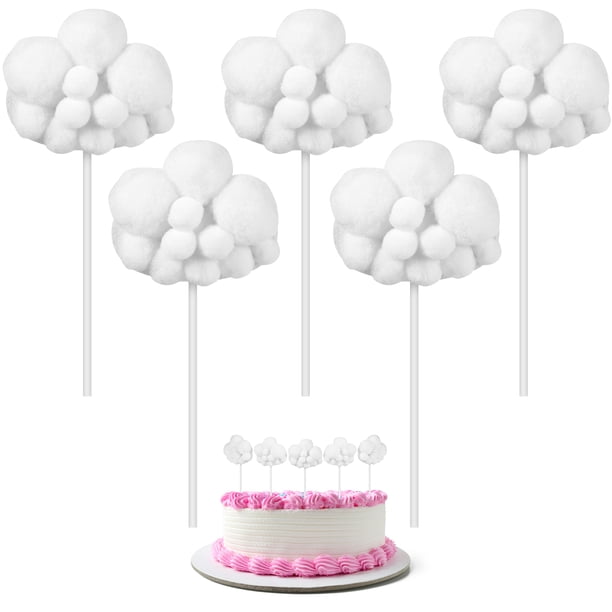 KAKOWELY 5 piezas de adorables adornos para cupcakes con forma de nube para fiestas de cumpleaños
