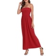thumbnail image 6 of HDE Women's Strapless Maxi Dress Bohemian Sundress Red L, 6 of 6