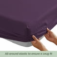 thumbnail image 5 of Elegant Comfort Twin/Twin XL Bed Sheet Set, Deep Pocket Cooling Microfiber Sheets, Purple, 5 of 7