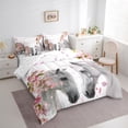 thumbnail image 3 of jejeloiu Farm Animal Horse 7-Piece Twin Bedding Sets,Cherry Blossom Bedding Comforter Set,Pink Flowers Floral Sheet Sets For Girls Kids,Super Cozy Room Decor Reversible, 3 of 8