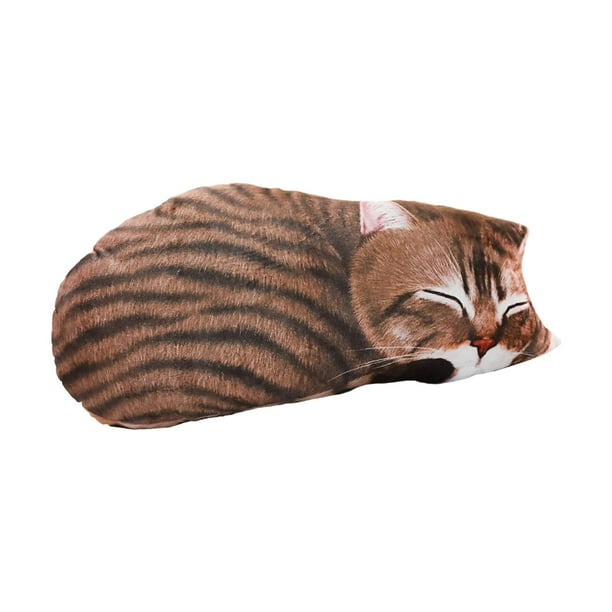 Cojín lumbar de peluche con forma de animal gato marrón