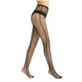 thumbnail image 4 of VEKDONE Fishnet Stockings, Black Fishnet Tights Thigh High Stockings Suspender Pantyhose, 4 of 5