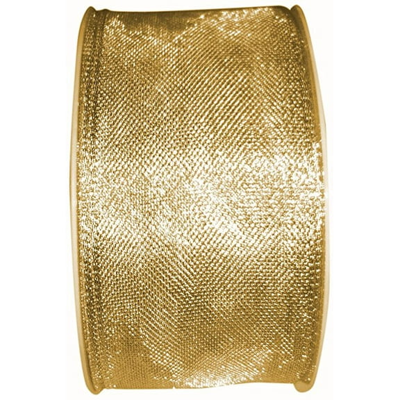 The Gift Wrap Company Wired Edge Sheer Ribbon, 1.5", Gold