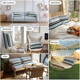 thumbnail image 4 of Outdoor Waterproof Throw Pillow Covers Set of 2 Teal Stripes Decorative Pillowcases Lumbar Outdoor Pillows Cushion Case 20x12 Inch Black Lines Striped Patio Pillows for Couch Sofa Bed Garden, 4 of 9