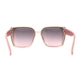 thumbnail image 4 of Womens Slick Minimal Squared Retangle Designer Fashion Sunglasses Pink Smoke, 4 of 4