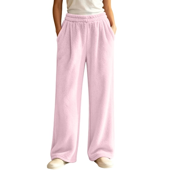 yillto Women's Fleece Fuzzy Pant Warm Plush Pajama Pants Soft Comfy Sleepwear Pjs Bottoms S-XXXL