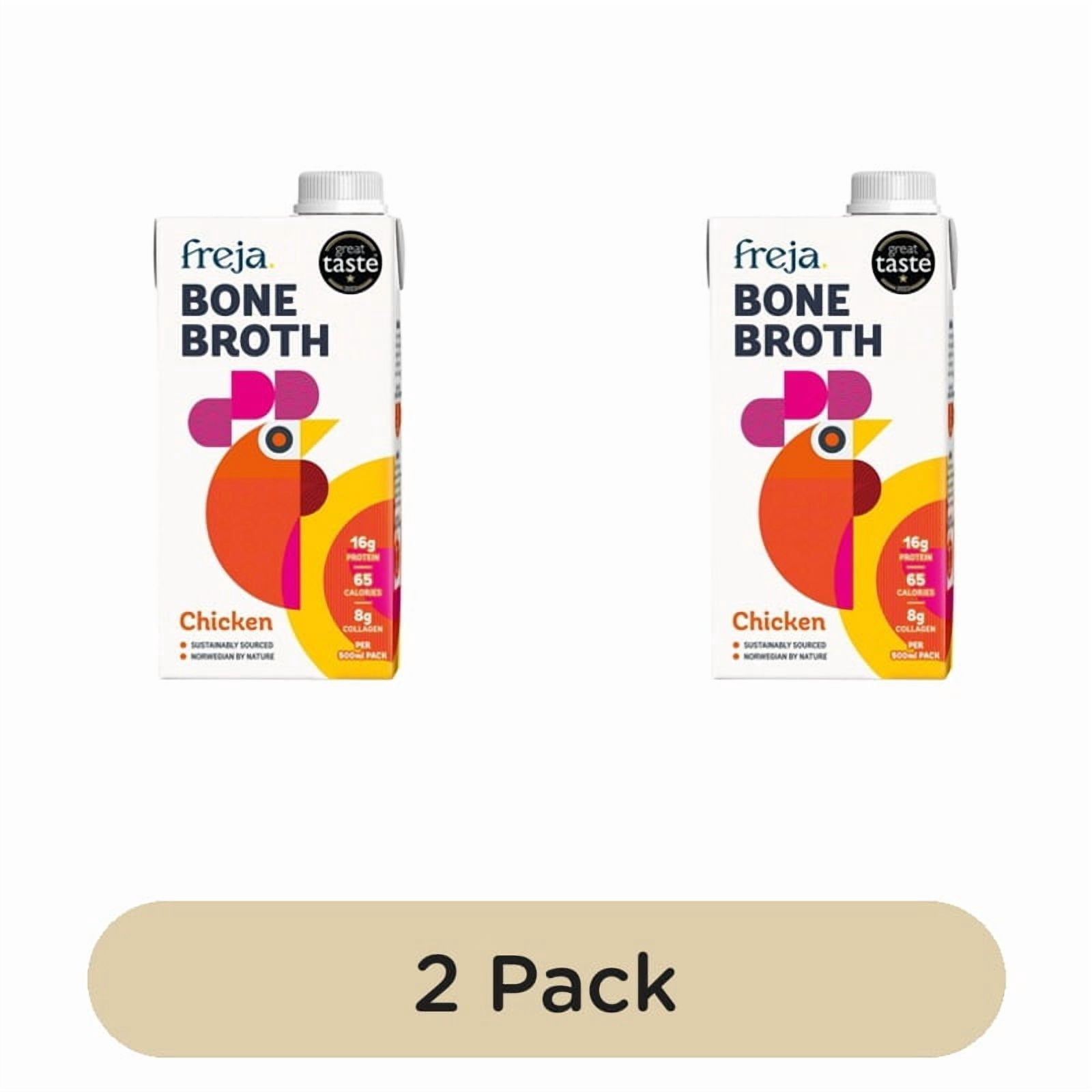 Freja Chicken Classic Bone Broth 500ml, British Import (Pack of 2)