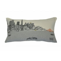 24" White San Francisco Daylight Skyline Lumbar Decorative Pillow