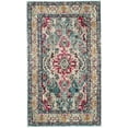 thumbnail image 3 of Safavieh Monaco Rug Collection Oriental Boho, Medallion Power Loomed Light Blue/Fuchsia Runner Rugs, 3' x 5', Non-Slip Backing, 3 of 8