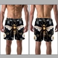 thumbnail image 3 of luoweisi Men's Beach Shorts Quick Dry Swim Trunks with Mesh Lining Bee L, 3 of 5