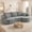 Grey-white, variant on IDEALSOUL 118" Oversized Curved Modular Sectional Sofa, Deep Seat Upholstered Boneless Couch Sofa, Modern Flannel L-Shape Cloud Couch for Living Room, No Assembly Required, Grey White
