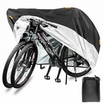 TSV Outdoor Bike Cover, Bicycle Waterproof Cover with Lock Holes, Black Silver, 94.5 x 49.2''