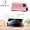 thumbnail image 6 of Case for iPhone 11 6.1 inch, Vintage Classic Matte Leather Wallet Case Flip Notebook Style Cover with Magnetic Closure Kickstand Card Slots - Rose Gold, 6 of 14