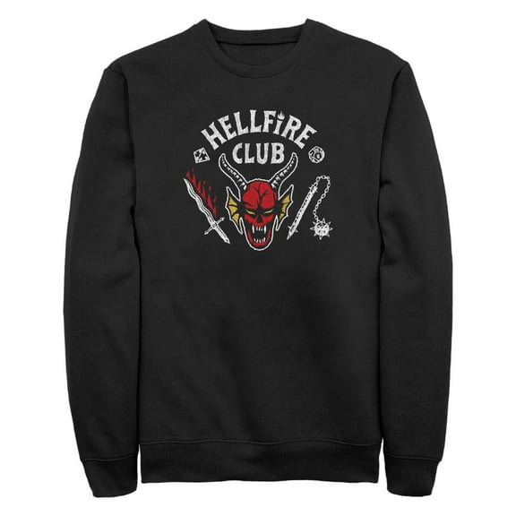 Netflix Men's Stranger Things Hellfire Club Costume Sweatshirt Black Medium