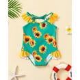 thumbnail image 2 of Kucnuzki Infant Baby Girls Swimsuits 18-24 Months Summer Bathing Suits Ruffle Sleeveless Floral One piece Beach Swimwear Green, 2 of 9