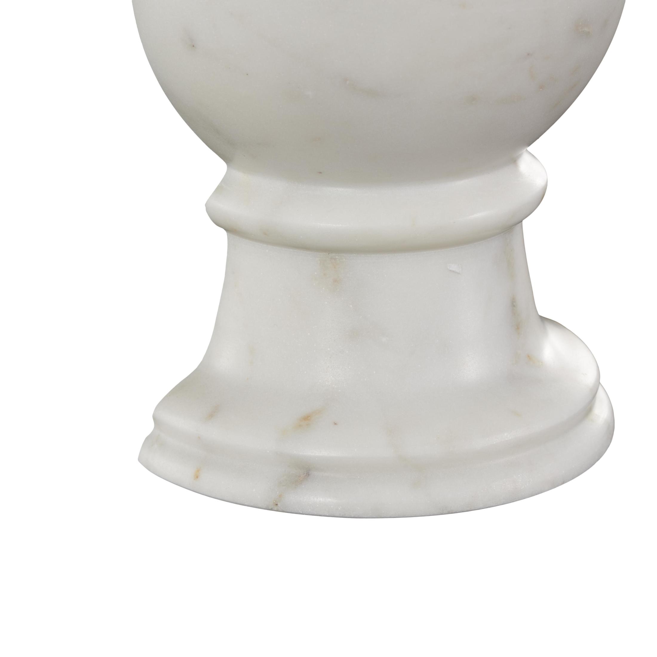 DecMode 2" Sleek Orb Globe White Marble Bookends (Set of 2)