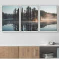 thumbnail image 2 of wall26 Framed Canvas Print Wall Art Set Trees with Misty Lake Reflection Nature Wilderness Photography Realism Contemporary Expressive Multicolor for Living Room, Bedroom, Office - 16"x24"x, 2 of 5