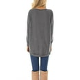 thumbnail image 2 of HOWCOME Fall Long Sleeve Side Split Casual Loose Tunic Womens Blouses, 2 of 5