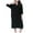 Black, variant on Fanxing 3/4 Sleeve Robes for Women Button Down Waffle Knit Bathrobe Lightweight Short Nightgown Housecoat Soft Loungewear Black XL