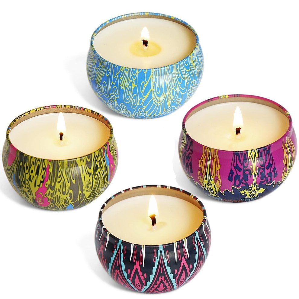 4pcs Set Portable Scented Candles Rose Lavender Gardenia Tin Candle Home Decor Walmart Canada