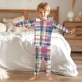 thumbnail image 4 of Boys Pajamas Girls Pajama Hand-painted Plaid Pattern Cute Comfortable Cotton Two-piece Pajama Set, 4 of 7
