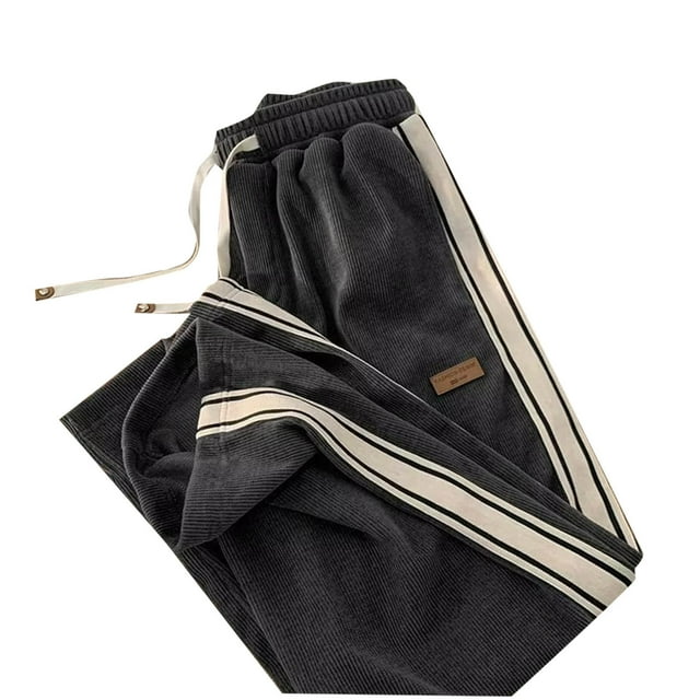 Dagugfen Fall Outfits for Men Trackpants Elastic Waist Straight Leg Loose Fashion Outdoor Running Pants