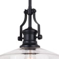 Beloit Matte Black Farmhouse Pendant Light, Clear Glass Dome, LED Compatible, Ideal for Kitchen ...