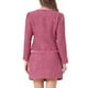 thumbnail image 3 of Conjunto de traje para mujer INSPIRE CHIC de 2 piezas, chaqueta corta de tweed a cuadros y falda, talla XL, rosa intenso, 3 of 5