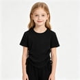 thumbnail image 5 of Girls Short Sleeve Irregular T-Shirts Kids Slim Fit Tops Summer Fashion Crewneck Tees Girl Clothes Size 3-4 Years, 5 of 5