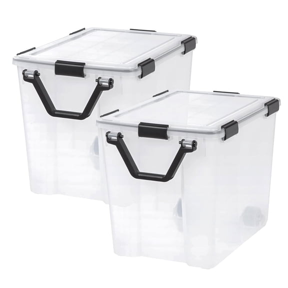 Open Box IRIS USA 103 Qt Bins Plastic Gasket Box w/Tight Latching Lids, 2pk