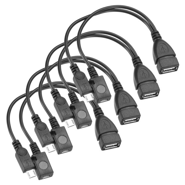Uxcell 4 Pcs Adaptador Micro USB a USB Adaptador Micro USB a Hembra Negro