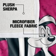 thumbnail image 4 of LOGOVISION Looney Tunes Blanket,50*60inch,Pepe Le Pew Character Sherpa Back Super Soft Throw, 4 of 5