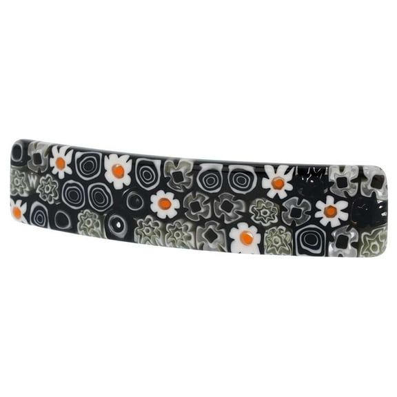 GlassOfVenice Murano Glass Millefiori Hair Clip - Black and White