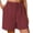 *Wine, variant on ClodeEU Women's Linen Blend Drawstring Stretch Wide Leg Shorts ,Comfortable Casual Short with Pockets Black,Womens Plus L