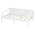 thumbnail image 3 of Aukfa Twin Size Bed Frame, Solid Wood Daybed with Slat Support for Kids Boys Girls, White, 3 of 8