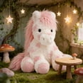 thumbnail image 6 of Jumbo Pink Horse Plush, Pink and White, 20", Valentine's Day Birthday Gift, 6 of 9