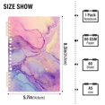 thumbnail image 3 of Haosy Soft Pink Purple Blue Marble Notebooks 2 Pcs 1-subject Journal 60 Sheets A5 College Ruled Paper Detachable Ring 8.3"x5.7", 3 of 6