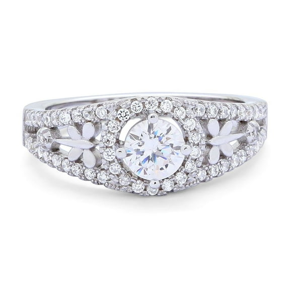 Dragonfly Accent Round Ring CZ 925 Sterling Silver Size 4