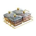 thumbnail image 2 of GROWTH TANK Divided Serving Dishes 4 Compartments Food Storage Box with Lid Removable Snacks Gray, 2 of 9