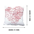 thumbnail image 2 of Chmadoxn Valentines Day Decor-Throw Pillow Covers 18x18 Inch, Valentine Linen Pillow Case with Red Heart for Large Couch Sofa Home Indoor Outdoor Holiday Decorations, 2 of 5